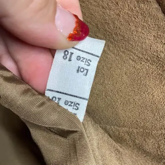 Vintage Suede Boho Brown Peacoat - Picture 8 of 9